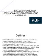 Hypothermia and Temperature Regulation Considerations During Anesthesia