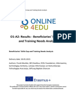 O1-A2: Results - Beneficiaries' Skills Gap and Training Needs Analysis