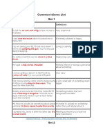 Common Idioms List