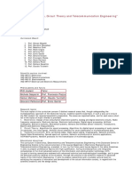 Electronics Circuit Theory and Telecommunication Engineering