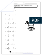 Mixed Numbers With Like Denominators