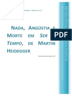 Nada, Angústia e Morte em Ser e Tempo, de Martin Heidegger - Araujo