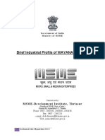 Brief Industrial Profile of WAYANAD District: MSME-Development Institute, Thrissur