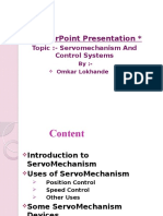 Powerpoint Presentation : Topic:-Servomechanism and Control Systems