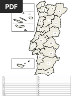 Portugal (Mapa para Preencher Provincias Distritos)