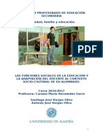 Las Funciones Sociales de La Educación y La Adaptación Del Docente Al Contexto Socio-Cultural de Su Alumnado.