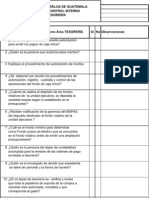 Cuestionario de Control Interno TESORERIA TODOS