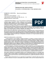 Programas de Asignaturas: Facultad de Ciencias de La Actividad Fisica Y Del Deporte (Inef)