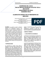 Calibración Dinámica de Un Termómetro de Mercurio