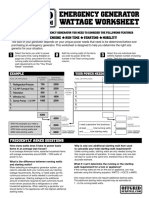 GenSet Wattage Worksheet