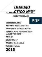 Diyuntores y Llaves Termicas Tp.3 Electricidad 2015