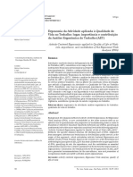 Ergonomia Da Atividade Aplicada À Qualidade de Vida No Trabalho: Lugar, Importância e Contribuição Da Análise Ergonômica Do Trabalho (AET)