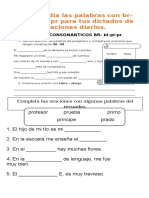 Estudia Las Palabras Con BR-BL-PL-PR para Tus Dictados de Oraciones Diarios