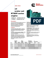 Diesel Generator Set KTA50 Series Engine - Specification Sheet