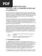 Tratamientos para Estimular La Germinacion de La Semilla