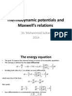 Thermodynamic Potentials and Maxwell's Relations: Dr. Mohammed Sultan 2014