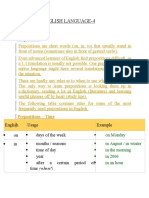 English Language-4 Preposition: Prepositions