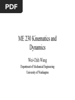 ME 230 Kinematics and Dynamics: Wei-Chih Wang