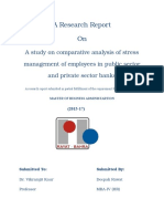 A Study On Stress Management in Public and Private Sector Banks