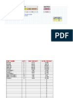 Input Output: Area Length/Thickness Matl. Density Weight