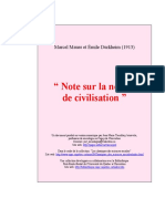 Mauss, Durkheim, Note Sur La Notion de Civilisation (1913) PDF