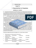 Unit-VI Chapter-1. Reproduction in Organisms: Important Points