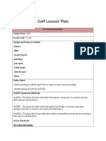 Elementary Golf Lesson Plan