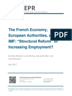 The French Economy, European Authorities, and The IMF: "Structural Reform" or Increasing Employment?