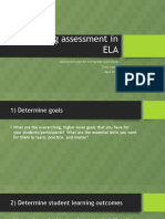 Planning Assessment in ELA: Assessment Plan For A 6 Grade Novel Study Tracy Salzer April 2017