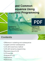 Longest Common Subsequence Using Dynamic Programming: Submitted By: Submitted To