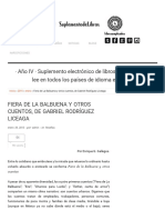 Fiera de La Balbuena y Otros Cuentos, de Gabriel Rodríguez Liceaga