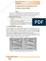 Informe de Lab. de Hidráulica Nº2 Conducciones Libres