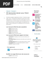 30 Raccourcis Clavier Pour Word