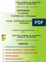 Aulas - 1º Unidade - Introdução Ao Estudo Das Estradas Até 13-03-2017