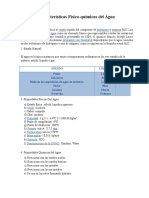 Características Físicoquimicas Del Agua