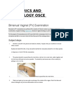 Obstetrics and Gynecology Osce: Bimanual Vaginal (PV) Examination