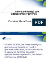 Experiencia de Trabajo Con Adolescentes y Jóvenes