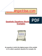 1 Quadratic Equation Shortcut Tricks