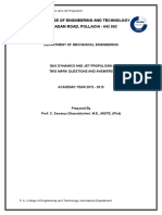 Gas Dynamics and Jet Propulsion 2 Marks All 5 Units