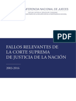 Fallos Relevantes de La Coste Suprema de La Nación Argentina