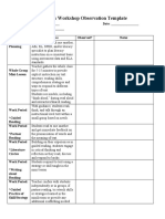 Reader's Workshop Observation Template