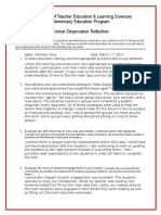 Formal Observation Reflection Lesson Study