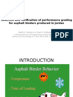 Selection and Verification of Performance Grading For Asphalt Binders Produced in Jordan