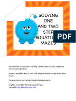 AlgebraSolvingOneandTwoStepEquationsMazesFREE PDF