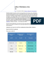 Tabela de Índice Glicêmico Dos Carboidratos