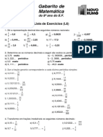 Lista l6 Gabarito 8 Ano