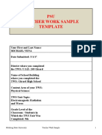 Psu Teacher Work Sample