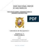 Informe 2 Físico Química Unmsm Termoquimica