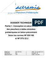 Conception Et Calcul À Froid Des Planchers À Dalles Alvéolées Préfabriquées en Béton Précontraint PDF