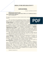 Carta Notarial Por Difamacion y Calumnia